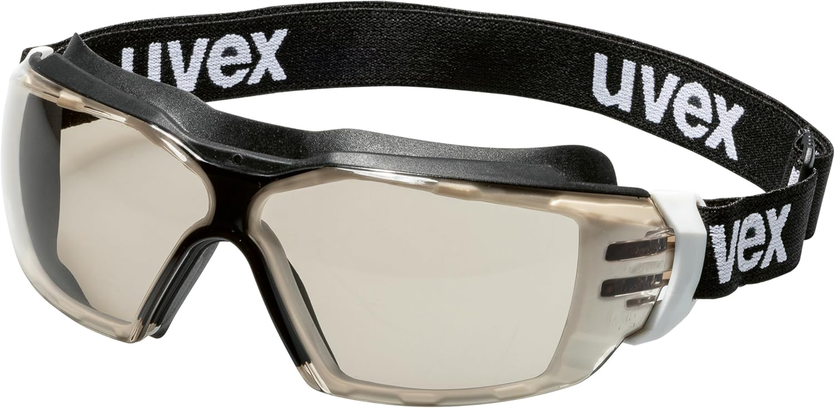 Uvex Pheos Cx2 Sonic Safety Goggles &ndash; White/Black Frame | Grey (23% VLT), Clear and CBR65 Lens Options | Anti-Fog & Scratch-Resistant Goggles, Soft Seal Frame, Low-Profile Design