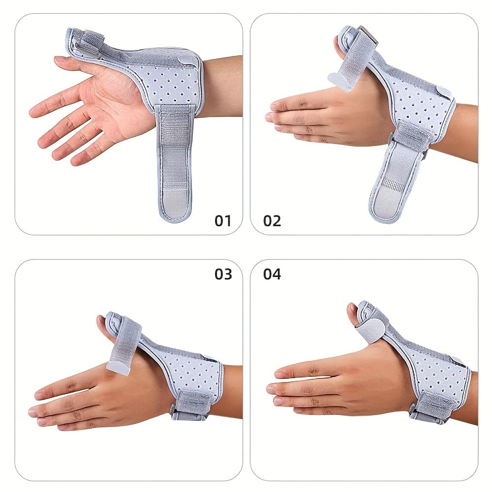 Reversible Thumb & Wrist Brace for Both Hands, Comfortable Spica Support Splint for Sprains, Arthritis,Tendonitis, Lightweight and Breathable (Gray) image number 4
