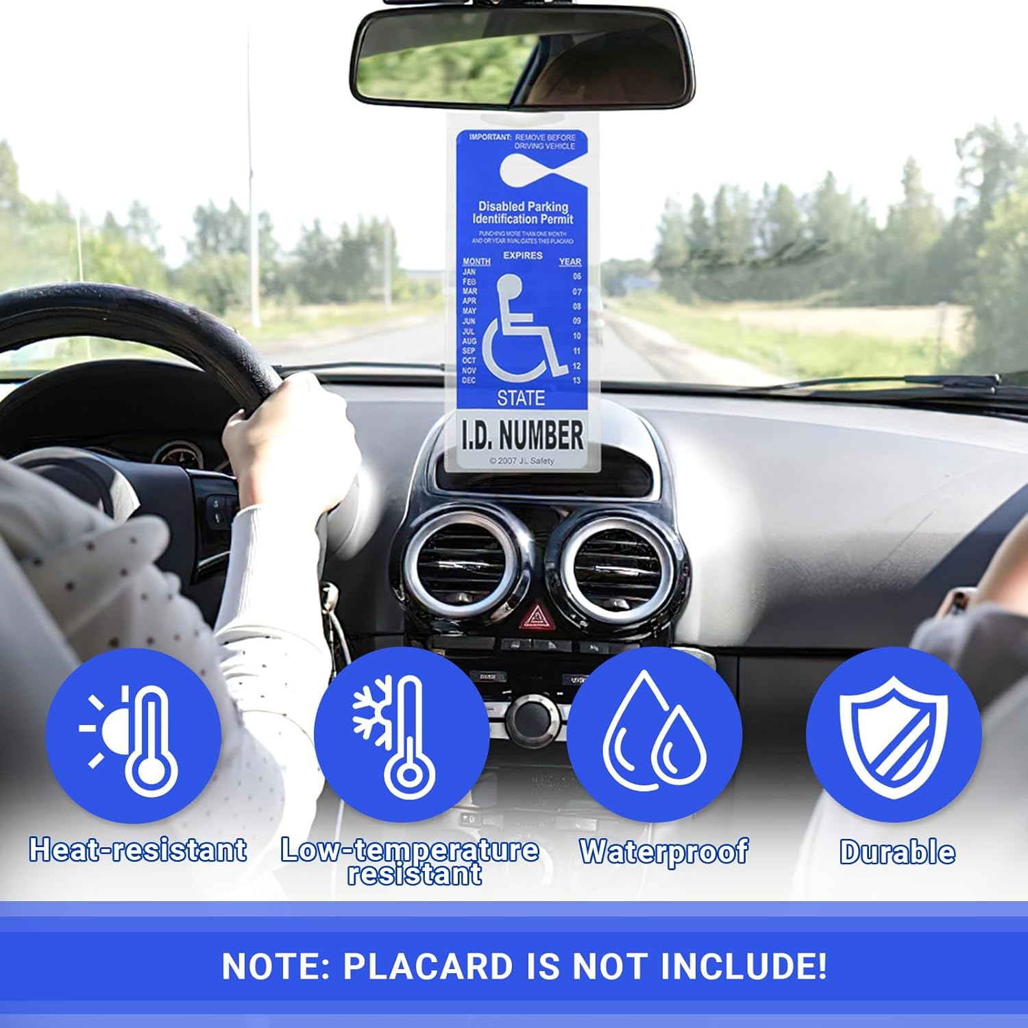 8 PCS Handicap Placard Holder, Plastic Disabled Parking Permit Holder with Large Hanger, Transparent Disabled Placard Holder for Car (Transparent) image number 5