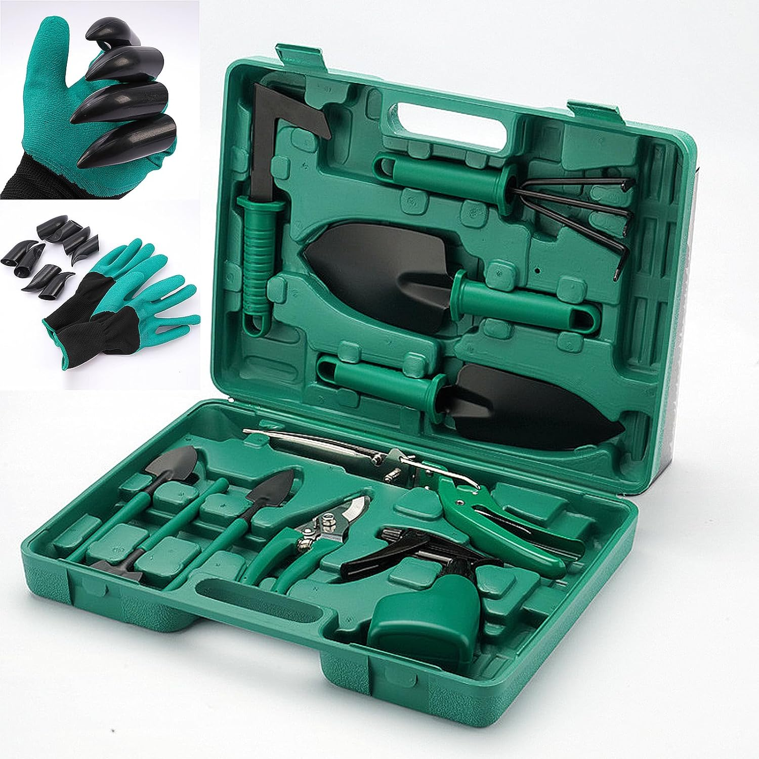 Garden Tools Set, 11 Pieces Heavy Duty Gardening Tools Kit with Protective Gloves and Carrying Case, Rust-Proof Tools for Gardening with Ergonomic Handle, Outdoor Tools for Women and Men image number 4