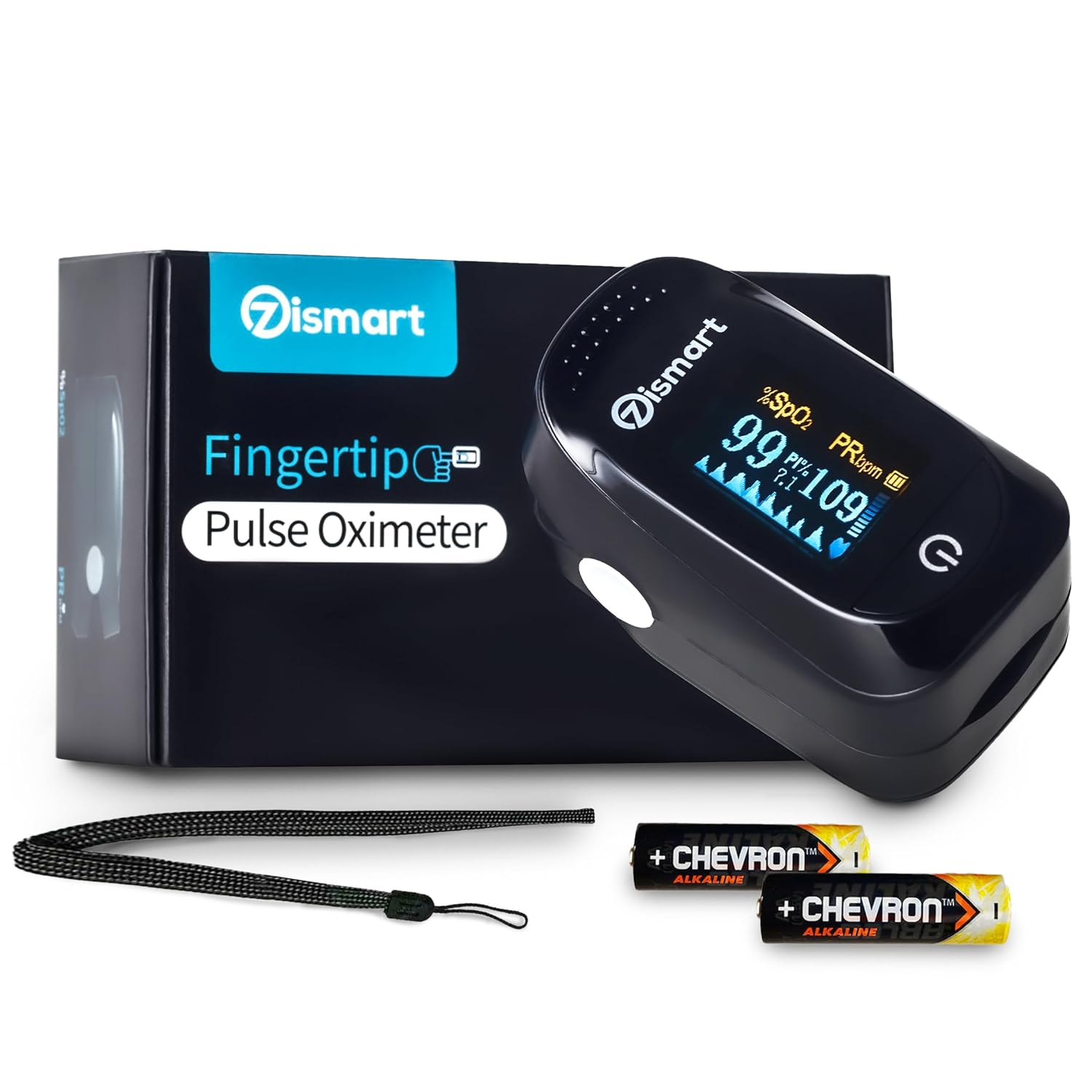 Fingertip Pulse Oximeter, Heart Pulse Rate, Spo2 Device Blood Oxygen Saturation Monitor for Medical or Home Use, Upgraded, Portable, Light Weight, OLED Display, Lanyard and Batteries, TGA, ARTG ID: 413949 Ozismart image number 6