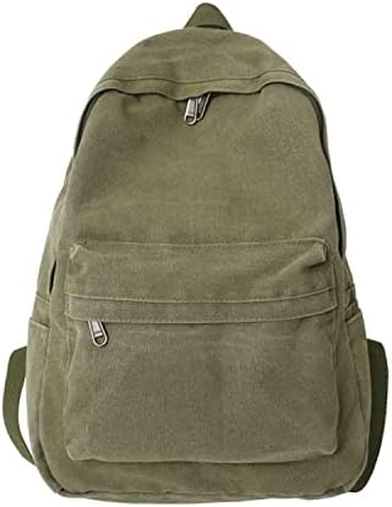 KAOBIO Canvas Backpack for Women Men Vintage Aesthetic Bags Travel Daypack Boho Hippie Grunge Backpack