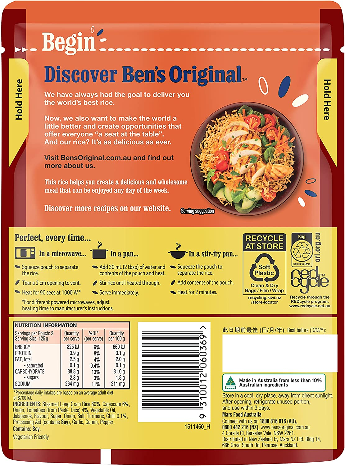 Mars Food BEN'S ORIGINAL Rice Mexican Style 6X250G Pouch image number 5