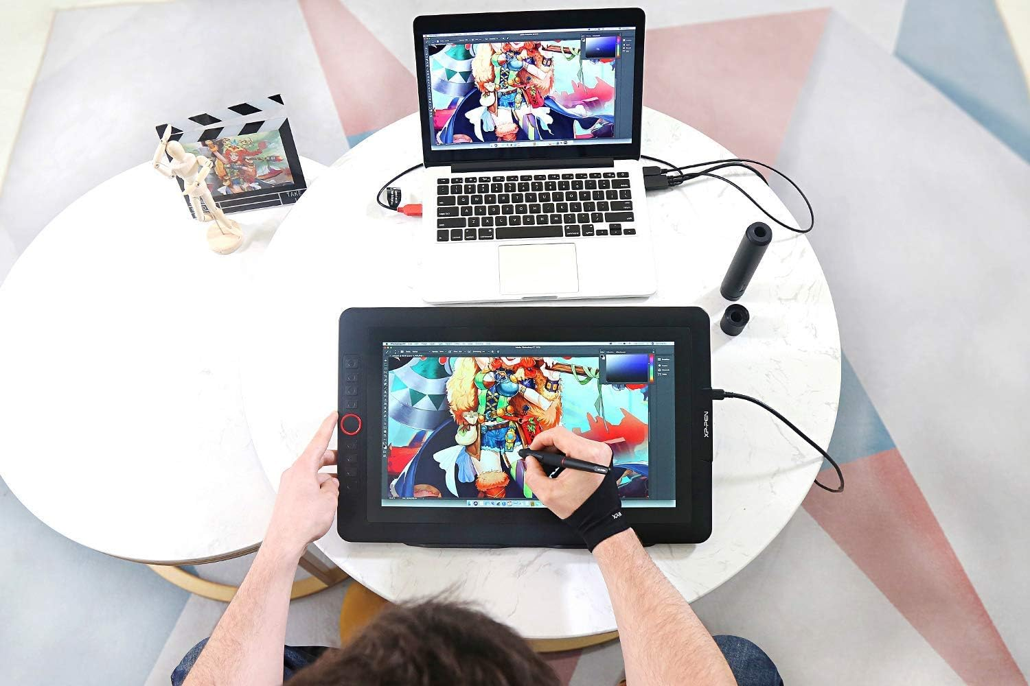 Xppen Artist 15.6 Pro V2 Drawing Tablet with Screen, 16K Pen Pressure Stylus Digital Art Tablet with Full-Laminated Anti-Glare Glass Adjustable Stand 8 Shortcut Keys Work for PC Mac Linux Android