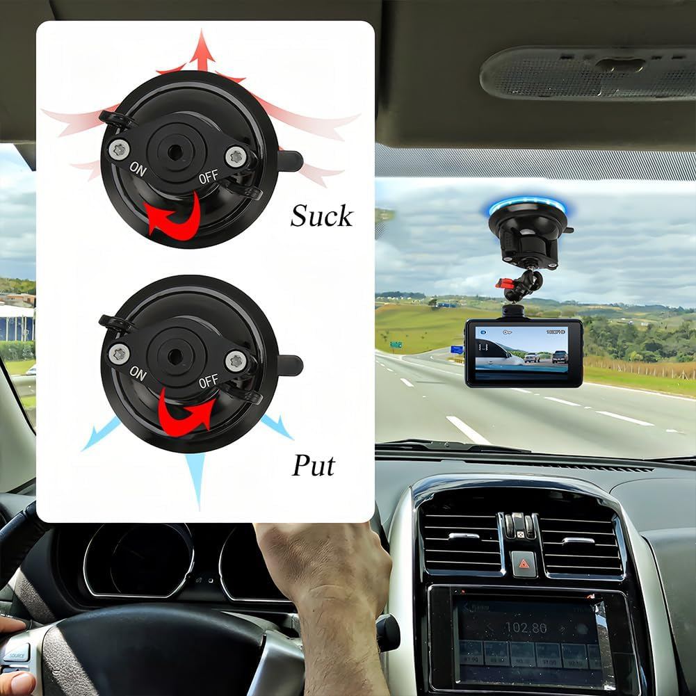 Camera Suction Cup Mount Ball Head Magic Arm Windshield Dashboard Action Holder Mounting Holes Cameras Boat Window Compatible Mount image number 3