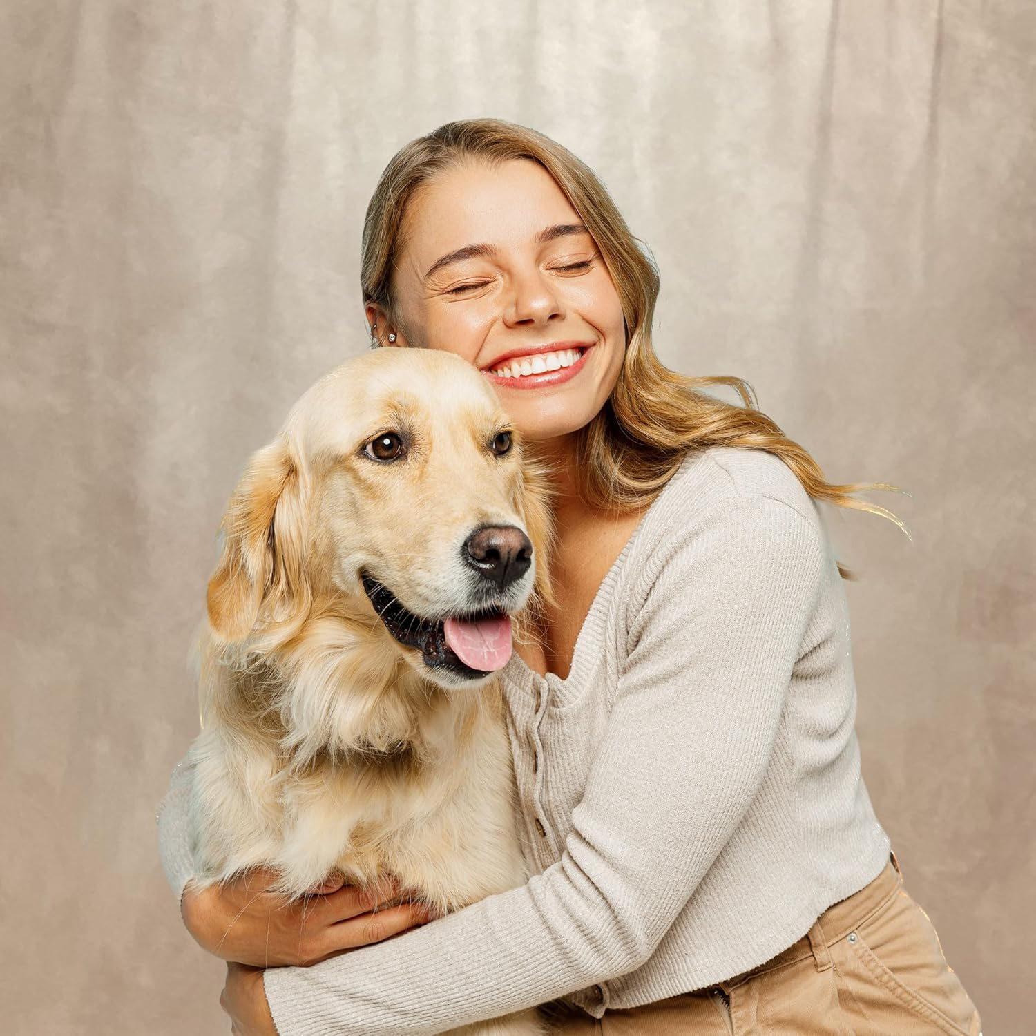 Haboke Abstract Professional Photography Backdrop for Adult Portrait Photo Studio Props Booth Background Photoshoot with Thick Ployester Roller Pocket on Top(Beige-8X10Ft) image number 6