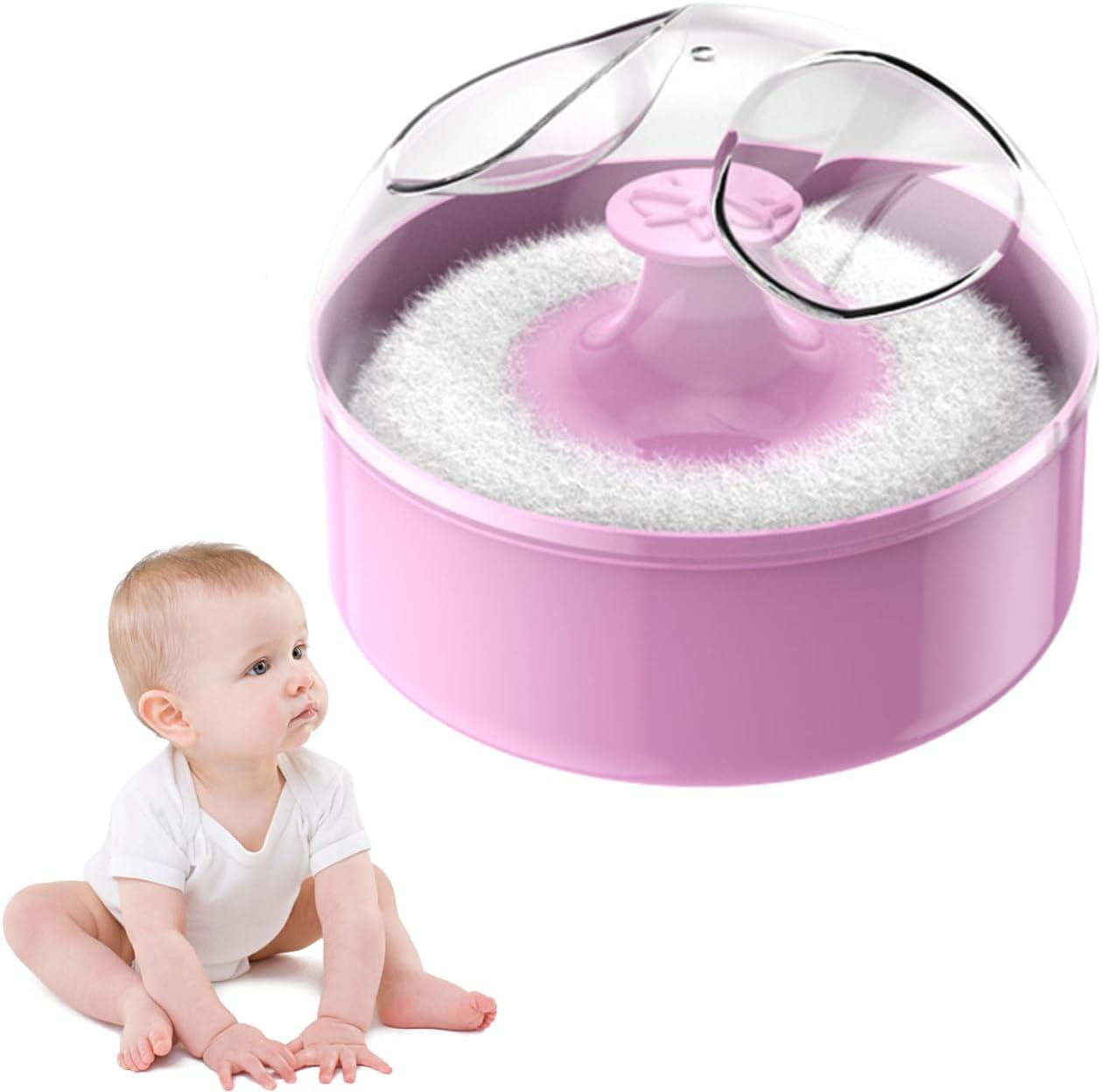 Powder Quest Set - Soft Body Powder Applicator, Portable Container | Dustproof Cosmetic Dispenser Hygienic Storage for Home Travel Beauty Care Wellness Powder Quad Set Soft Body image number 2