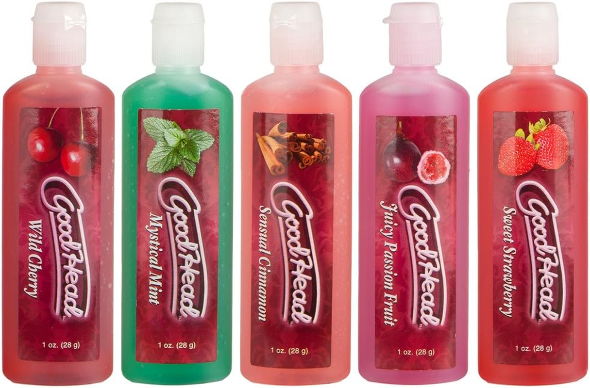 Doc Johnson Goodhead, Variety Pack of 5 Flavors, 1-Ounce Bottles in 5-Count Package, Oral Delight Gel