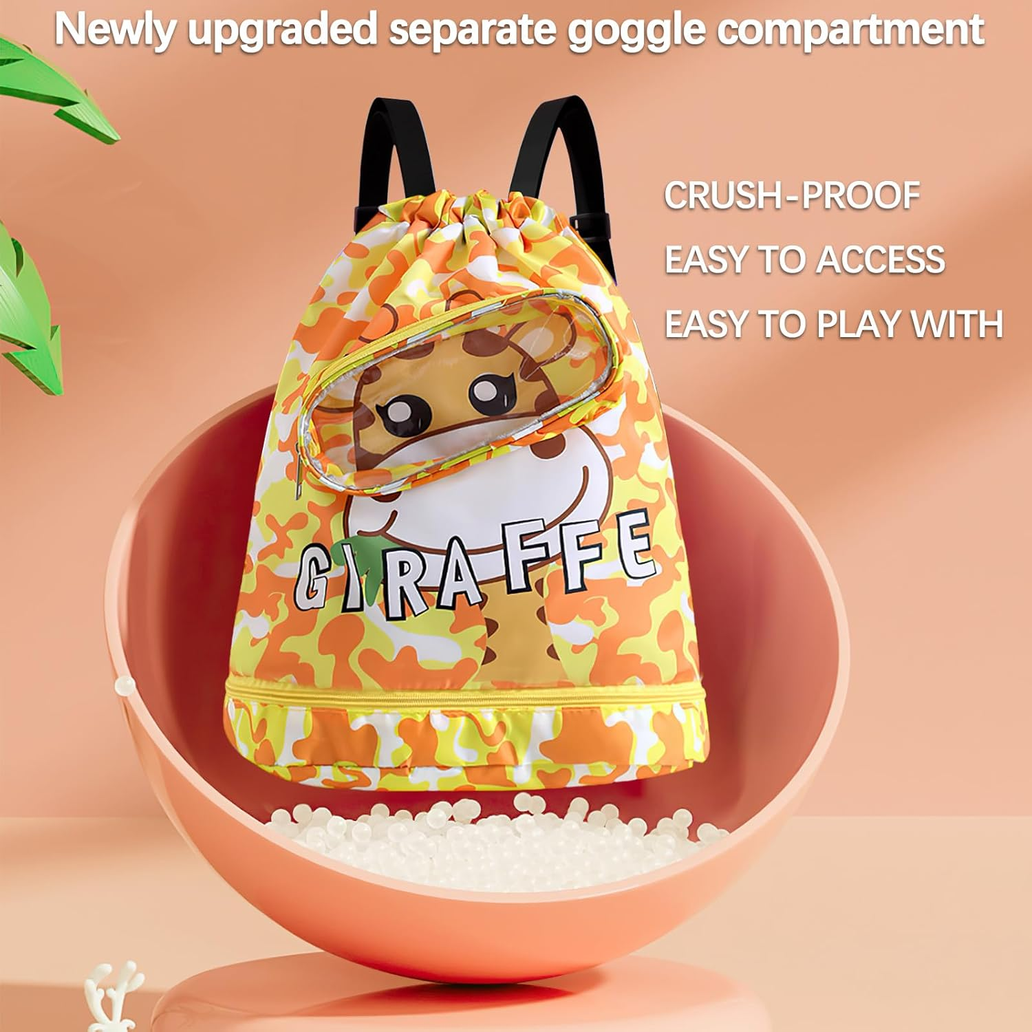 Kids Swimming Bag，Double-Layer Swimming Bag Kids Waterproof，Dry and Wet Storage Bag Adjustable Strap, Waterproof Compartment Design，Perfect Children'S Swimming Equipment Backpack. image number 4