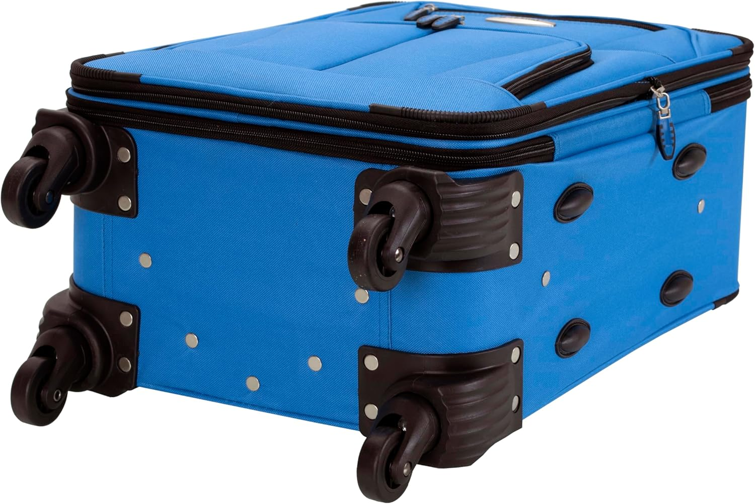 Rockland Pasadena Softside Spinner Wheel Luggage, Blue, Carry-On 20-Inch, Pasadena Softside Spinner Wheel Luggage - Blue image number 6