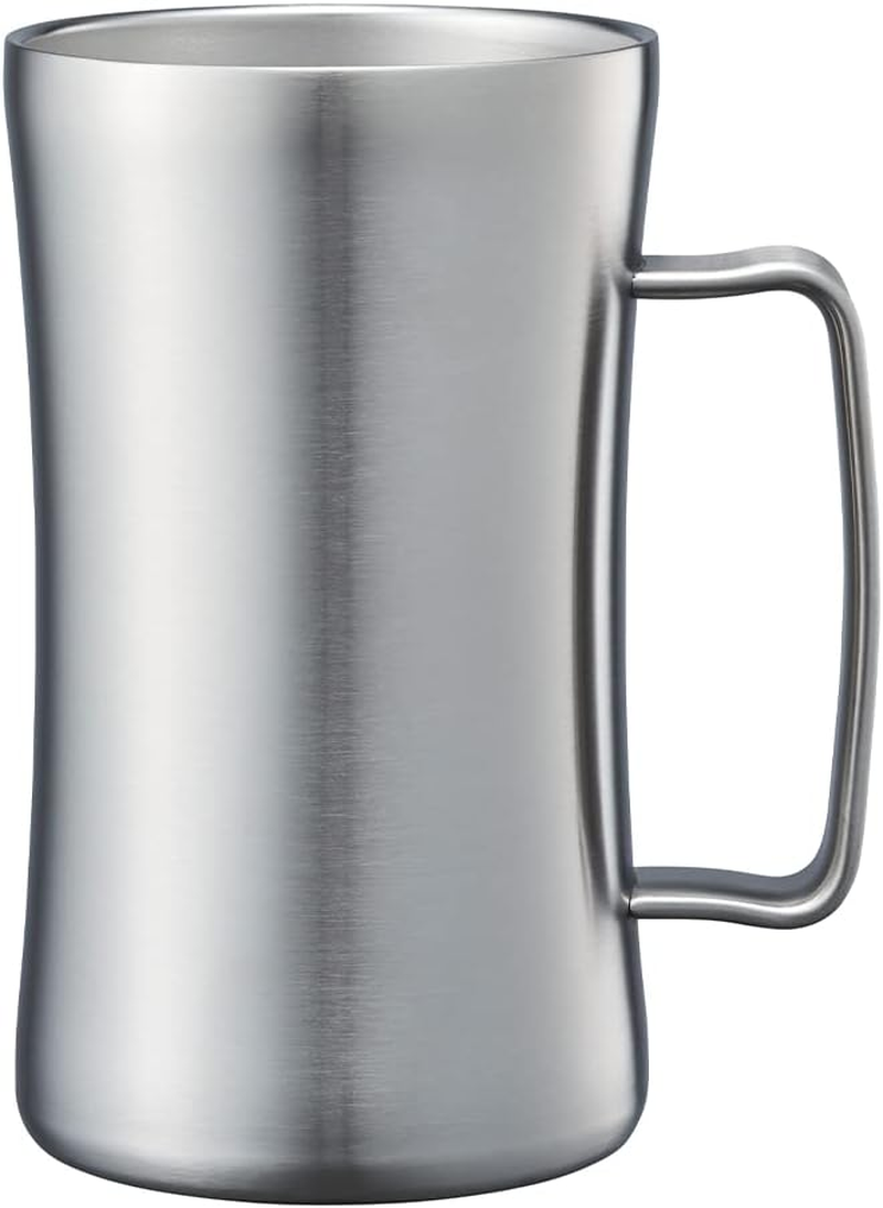 Doshisha Mega Mug, 33.8 Fl Oz (1,000 Ml), Dishwasher Safe, Hot and Cold Insulated, Vacuum Insulated, Beer Mug, Highball Mug, Silver image number 3