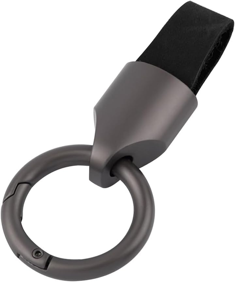 Car Key Chain Ring Clip Universal Detachable Leather,Small Key Fob Accessory with O-Ring Keyrings image number 1
