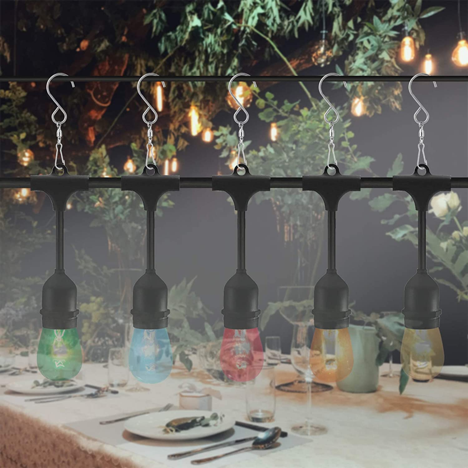 AMZSEVEN 8 Pack Swivel Hooks Clips for Hanging Wind Spinners, Wind Chimes, Bird Feeder, Crystal Twisters Party Supplies （Silver） image number 5