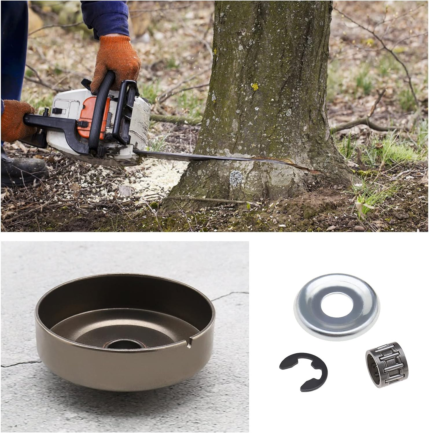 Emagtech 3/8 6T Clutch Drum Sprocket Washer E-Clip Kit Compatible with STIHL Chainsaw 017 018 021 023 025 MS170 MS180 MS210 MS230 MS250 image number 6