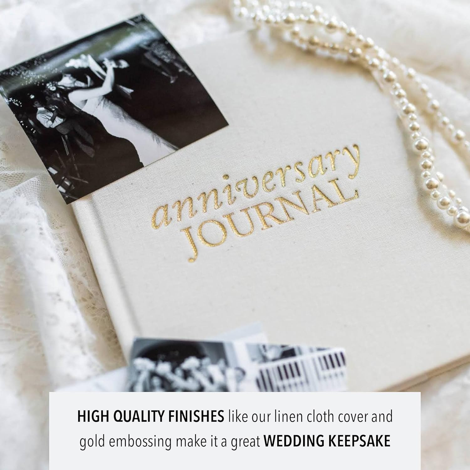 Anniversary Journal by Duncan & Stone - Ivory | Wedding Journal Book for Couples | Marriage Scrapbook Gift | Memory Gifts for Couples | Keepsake for Anniversaries