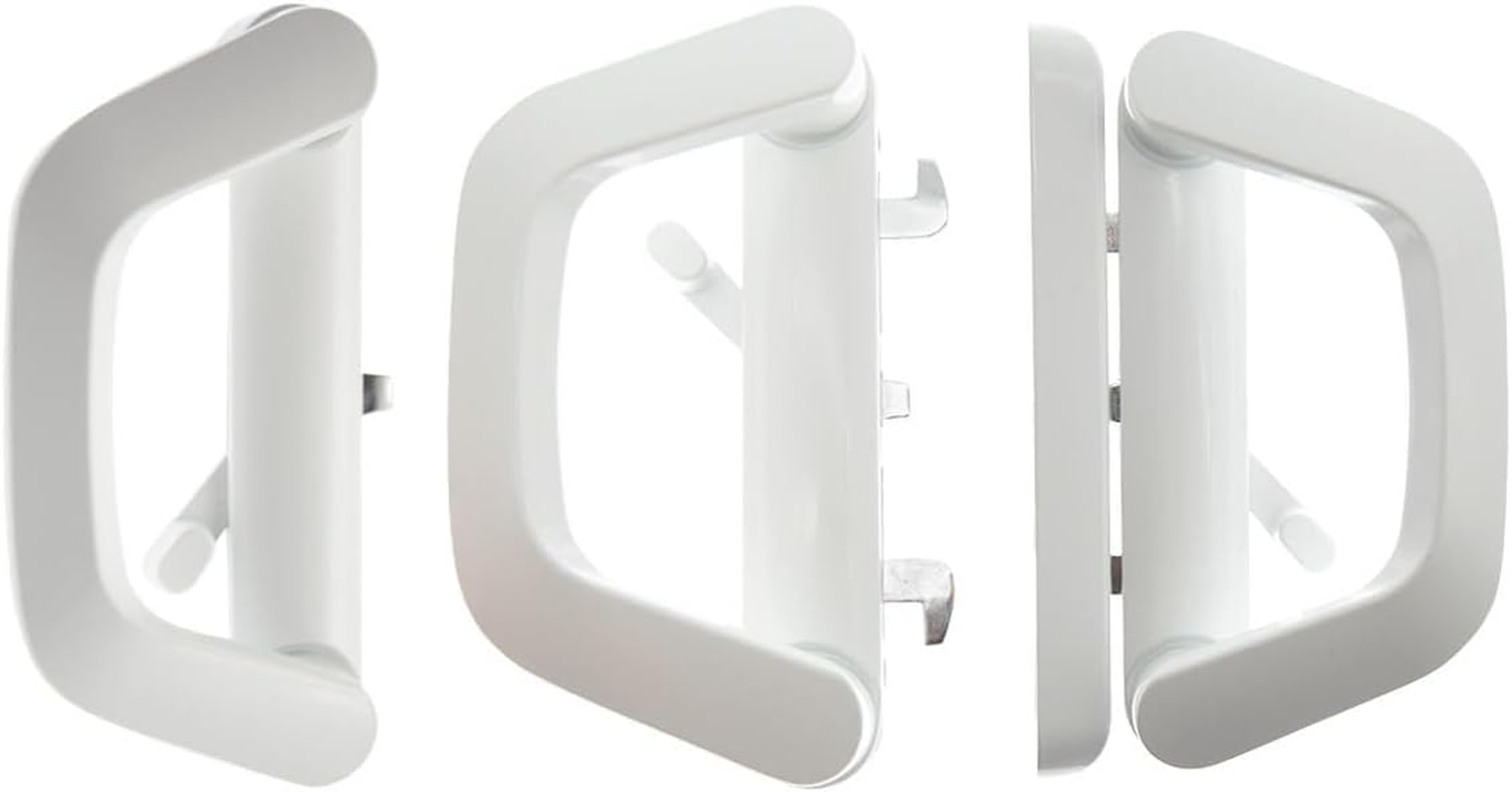 Sliding Patio Door Handle Set Mortise Lock Suitable for Sliding Glass Patio Door Keyed White - White, With Key image number 5