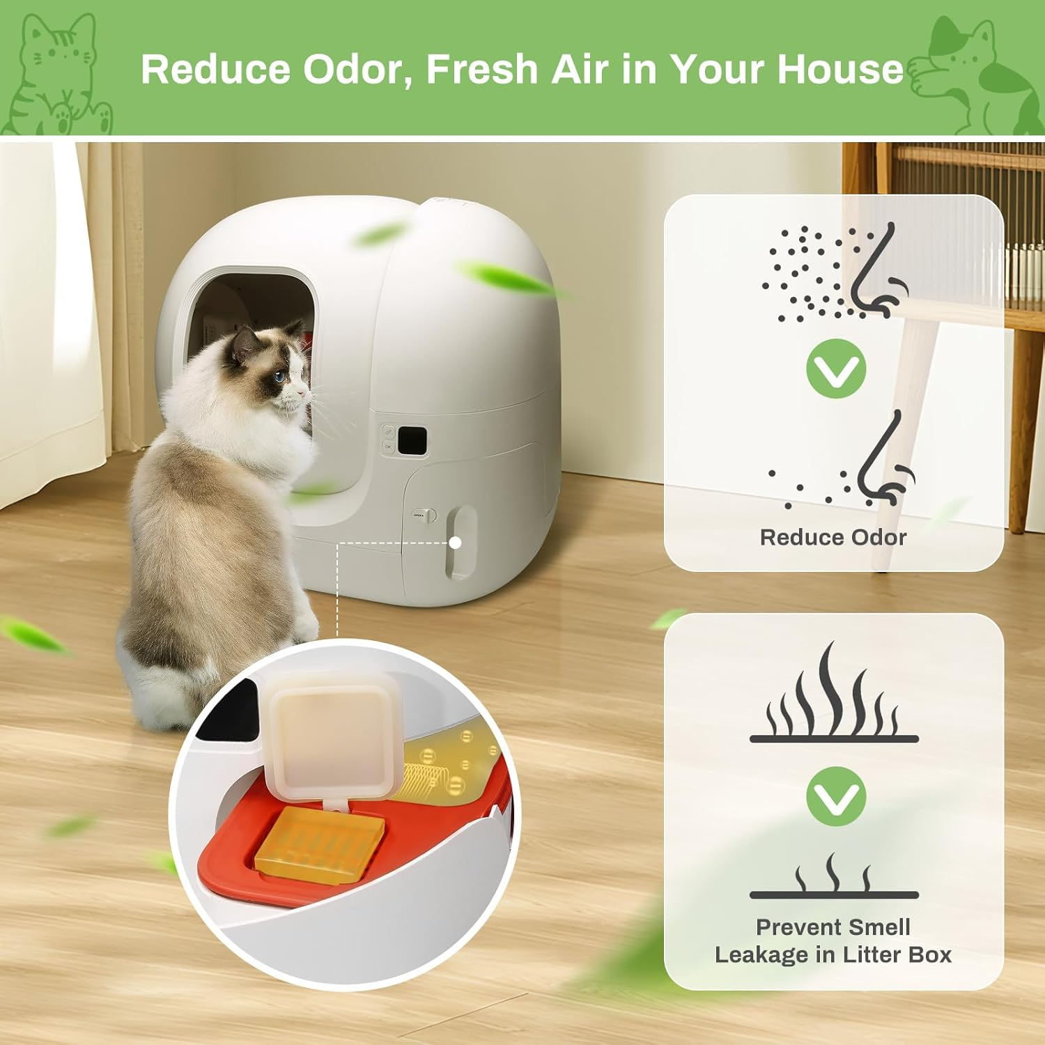 6 Pack Odor Eliminator for MAX Self-Cleaning Cat Litter Box, GISOFIK Cat Litter Box Odor Eliminator, Cat Toilet Odor Control for Automatic Litter Box, Safe for Pets 95% Remove Rate image number 6