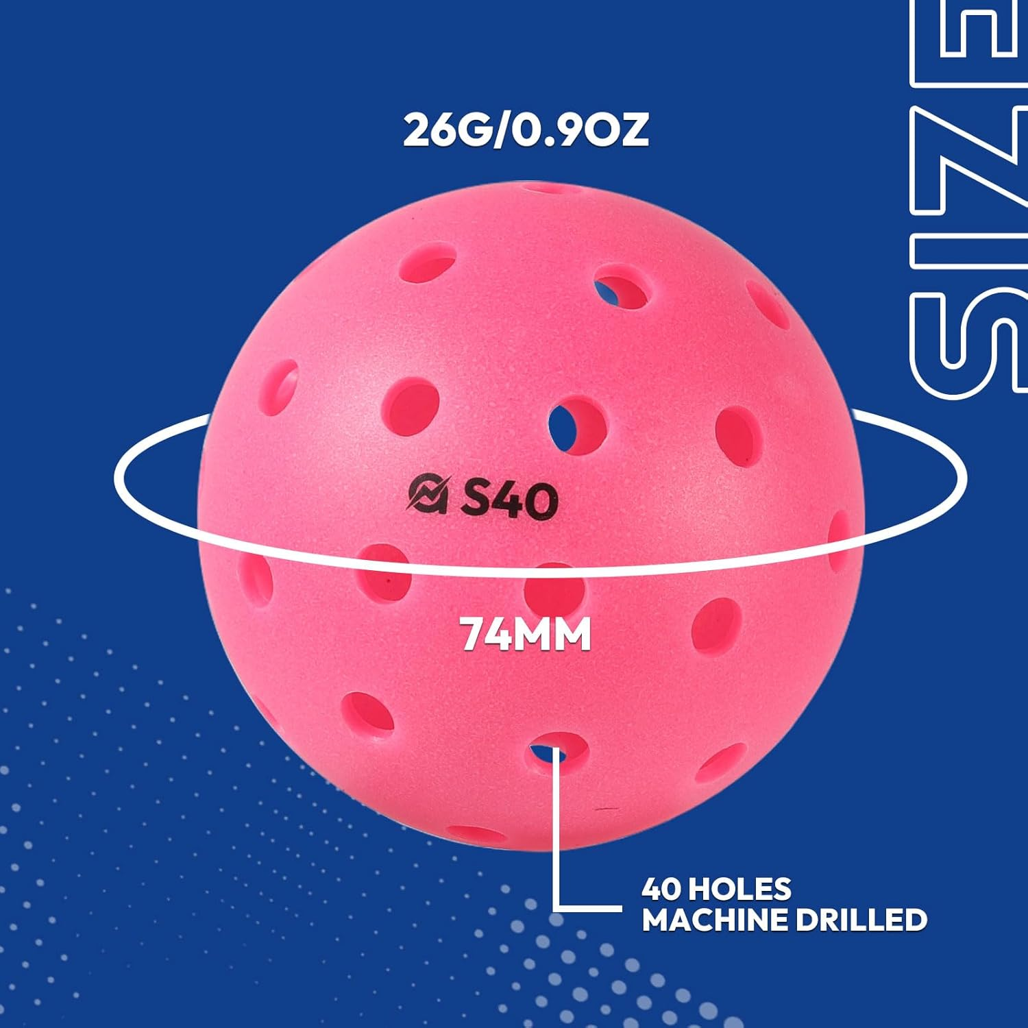 A11N S40 Outdoor Pickleball Balls- USA Pickleball Approved for Tournament Play, 3/6/12/50-Pack, Neon Green/Fuchsia/Tangerine image number 4