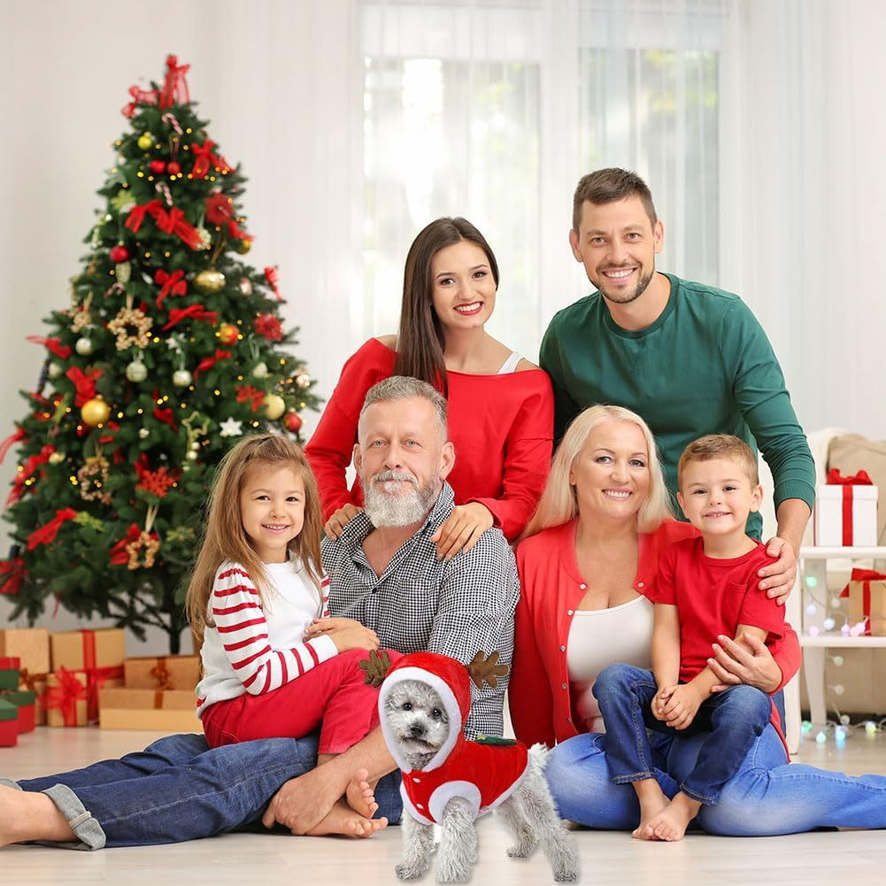 Pet Christmas Costume with Antlers Dogs Christmas Costume Christmas Pet Clothes Pet Hoodies Pet Christmas Outfit Small Medium Dogs and Cats Christmas Carnival Party Red M image number 6