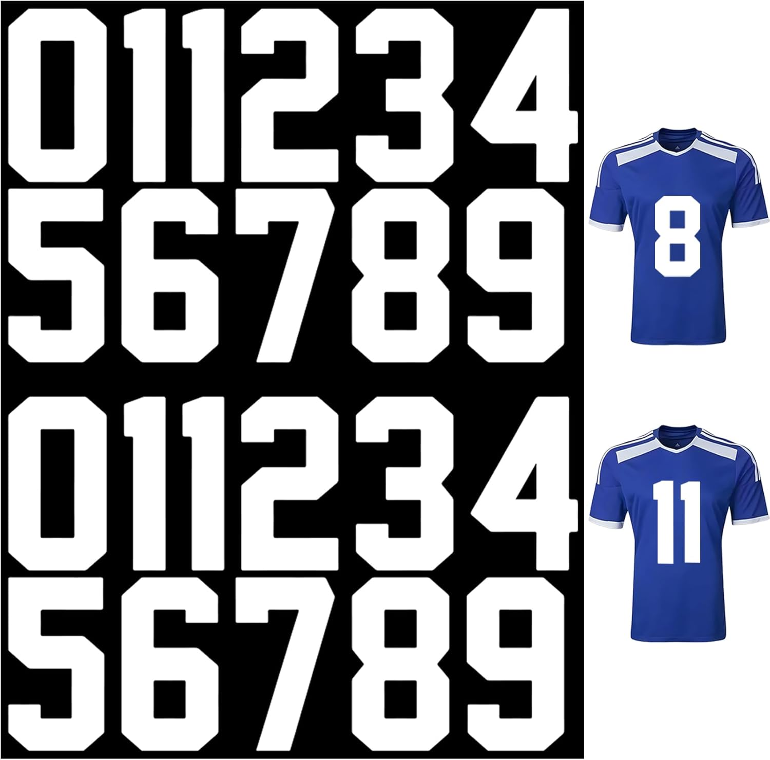 Iron on Numbers, Iron on Numbers for Jersey, Jersey Numbers, Heat Transfer Stickers 8 Inch Number 0-9 Black Set Iron on Patches DIY Design for T-Shirt Jersey Team Uniform Sports image number 2