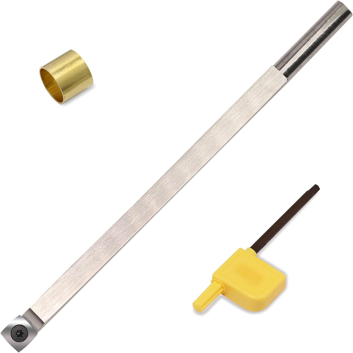 10 Inches Wood Turning Tools Carbide Tipped Lathe Chisel Rougher Tool Bar with 15Mm Square Radius Carbide Insert for Wood Hobbyist or DIY or Carpenter,Handle Not Include image number 4