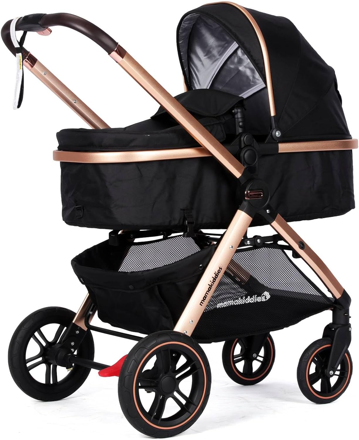 Mama Kiddies Pacto City Black Compact Convertible 2In1 Aluminium Alloy Pram Stroller Bassinet image number 4