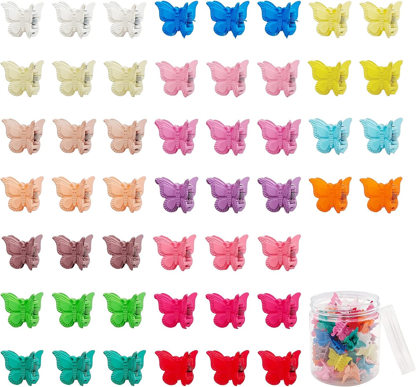 50 Packs Assorted Color Butterfly Hair Clips, Beautiful Mini Butterfly Hair Clips Hair Accessories for Women and Girls (50 Pcs Random Colour)