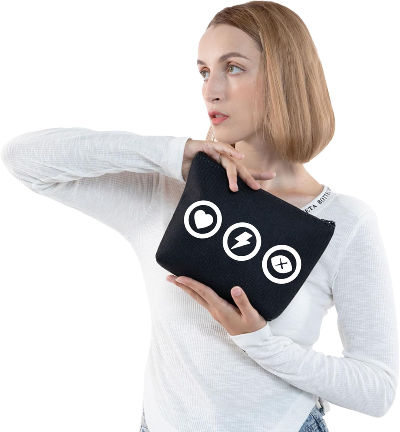 G2TUP RDR2 Makeup Bag Arthur Fans Gifts Cores Stamina & Dead Eye Gifts RDR2 Merchandise RDR2 Arthur Zipper Bag, Heartblack, Fit image number 5