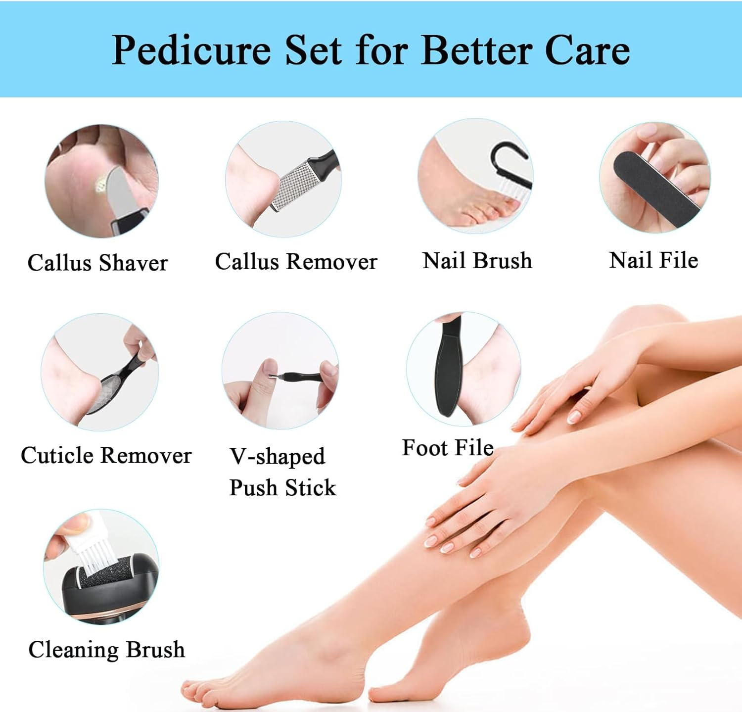 Callus Remover for Feet, 13-In-1 Professional Pedicure Tools Foot Care Kit, Foot Scrubber Electric Feet File Pedi for Hard Cracked Dry Dead Skin