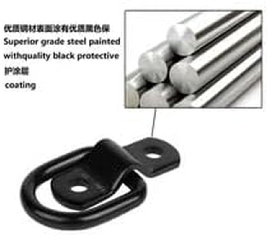 6PCS Stainless Steel D Rings Tie down Anchors,D Rings Heavy Duty Trailer Tie Downs for Trucks RV Camper Van Surface Mount D-Ring image number 5