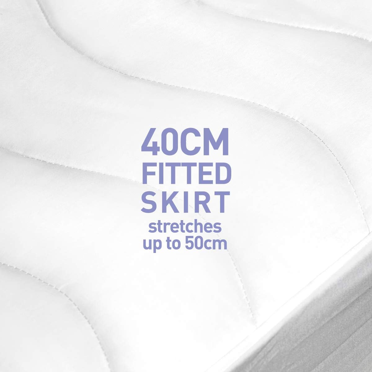 Tontine Comfortech Quilted Waterproof Mattress Protector, King &ndash; Soft Cotton Cover with Anti-Bacterial Treated Filling &ndash; Waterproof Backing and 40Cm Fitted Skirt &ndash; Machine Washable image number 5