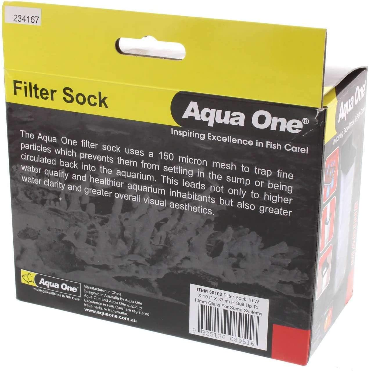 Filter Sock 37X10X10Cm Suit up to 10Mm Glass Fish Tank Aquarium Aqua One 50102 image number 6