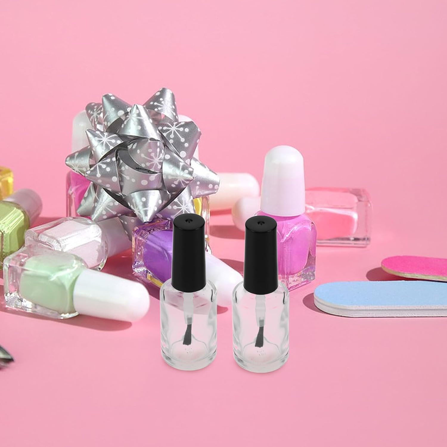 PAMINGONO 20Pcs 15Ml Glass Nail Polish Bottles with Brush &ndash; Refillable Nail Oil Vials for DIY Mixing and Art Storage in Australia image number 1