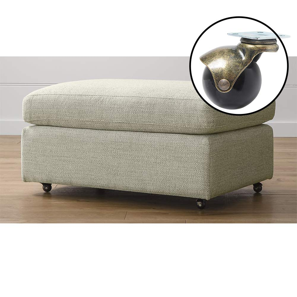 Anyke 1.5" Ball Caster Small Caster Wheels for Sofa Furniture,Bench & Ottoman Using for Hardwood Floor (Antique Gold,Pack of 4) image number 2