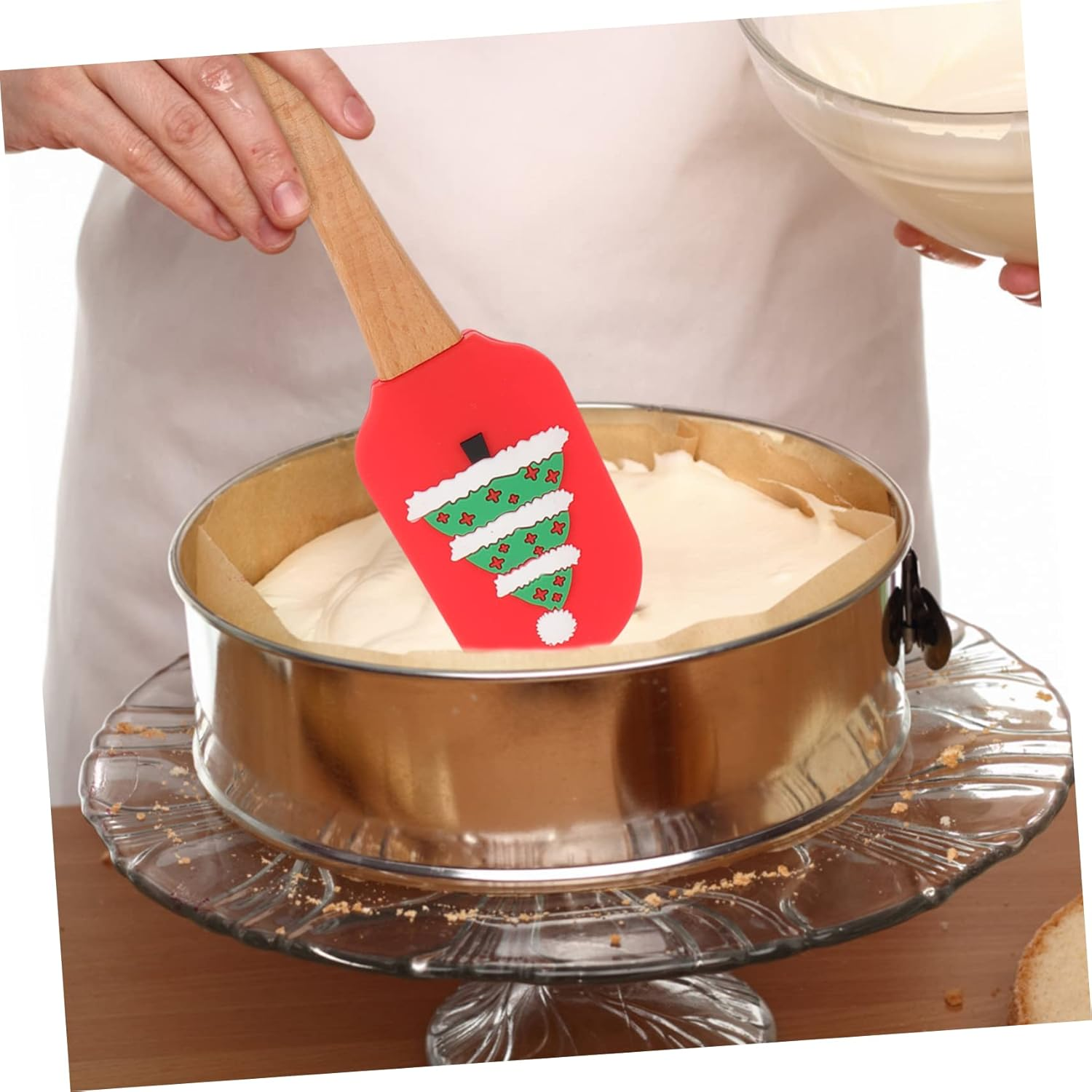 Cake Butter Spatula Handle Adorable Kitchen Gadget for Baking Silicone Spatula for Mixing and Spreading for Christmas and Housewarming