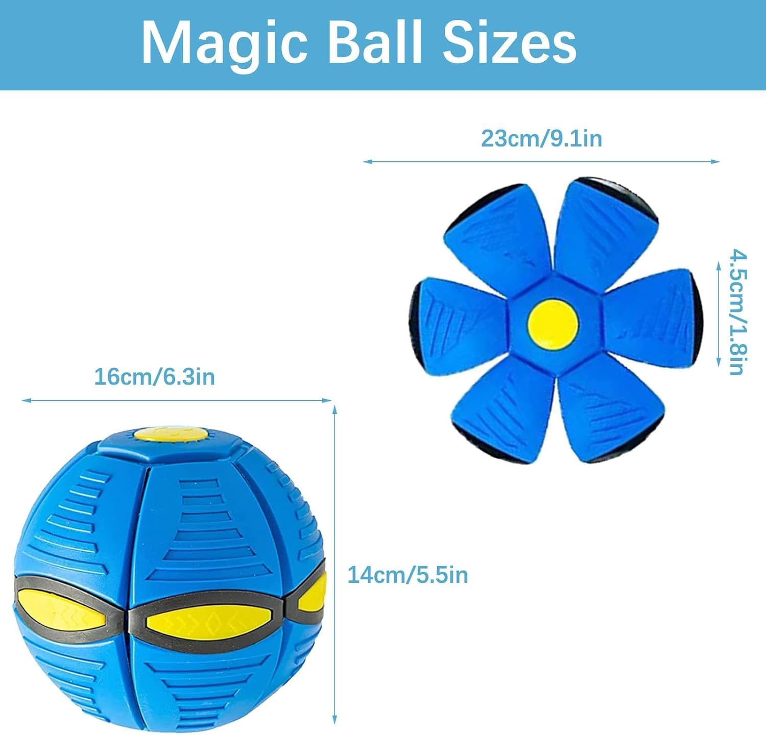 Kiuiom Flying Saucer Ball, Flying Saucer Ball for Dogs, Interactive Dog Toy, Frisbee, Pet Toy, Frisbee Ball, Dog Toy Ball, Frisbee Ball, Flying Saucer Ball