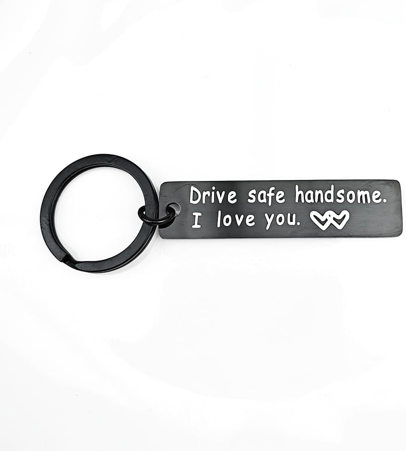 Drive Safe Handsome I Love You Gifts Keychain for Boyfriend Husband Drive Safe Gifts for Him BF Christmas Valentines Day Gift Husband Boyfriend Hubby Driving Keyrings image number 4