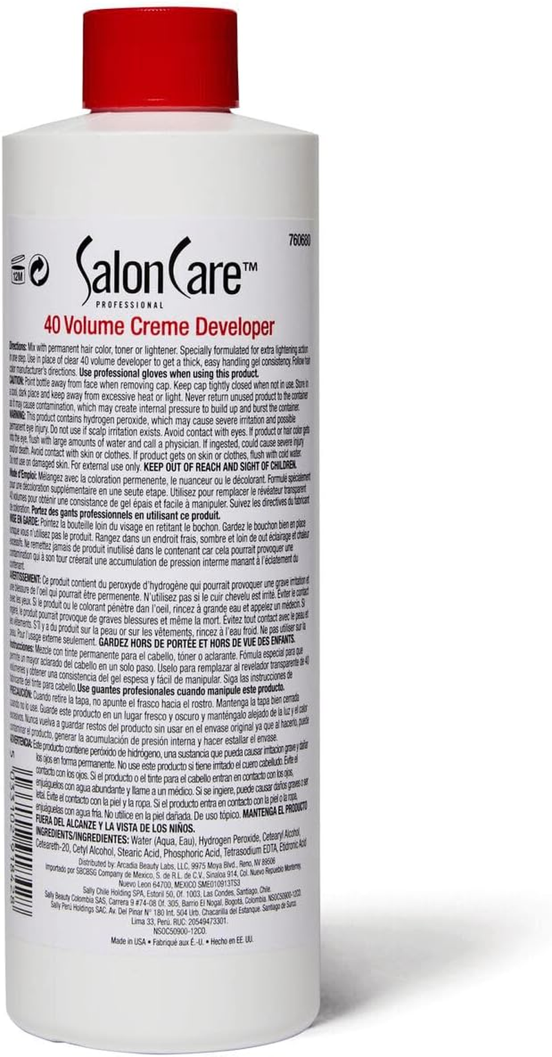(470Ml) - Salon Care 40 Volume Creme Developer image number 4