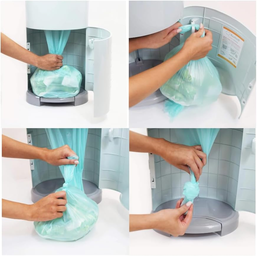 Liner Refills Compatible with Korbell 16L Bin - 4 Rolls/48M, Holds up to 660 Nappies, Tear and Leak-Resistant, Diaper Disposal Bags