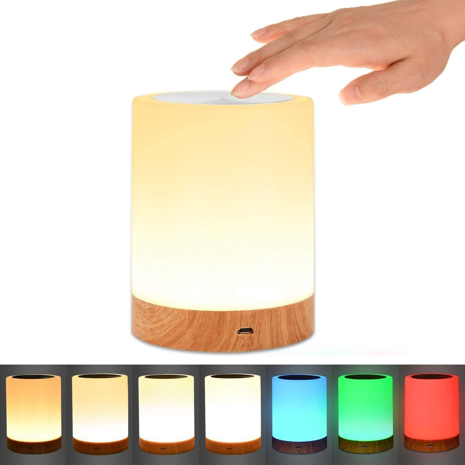 Hiving Night Light Touch Lamp for Bedrooms Living Room Portable Table Bedside Lamps with Rechargeable Internal Battery Dimmable 2800K-3100K Warm White Light & Color Changing RGB image number 6