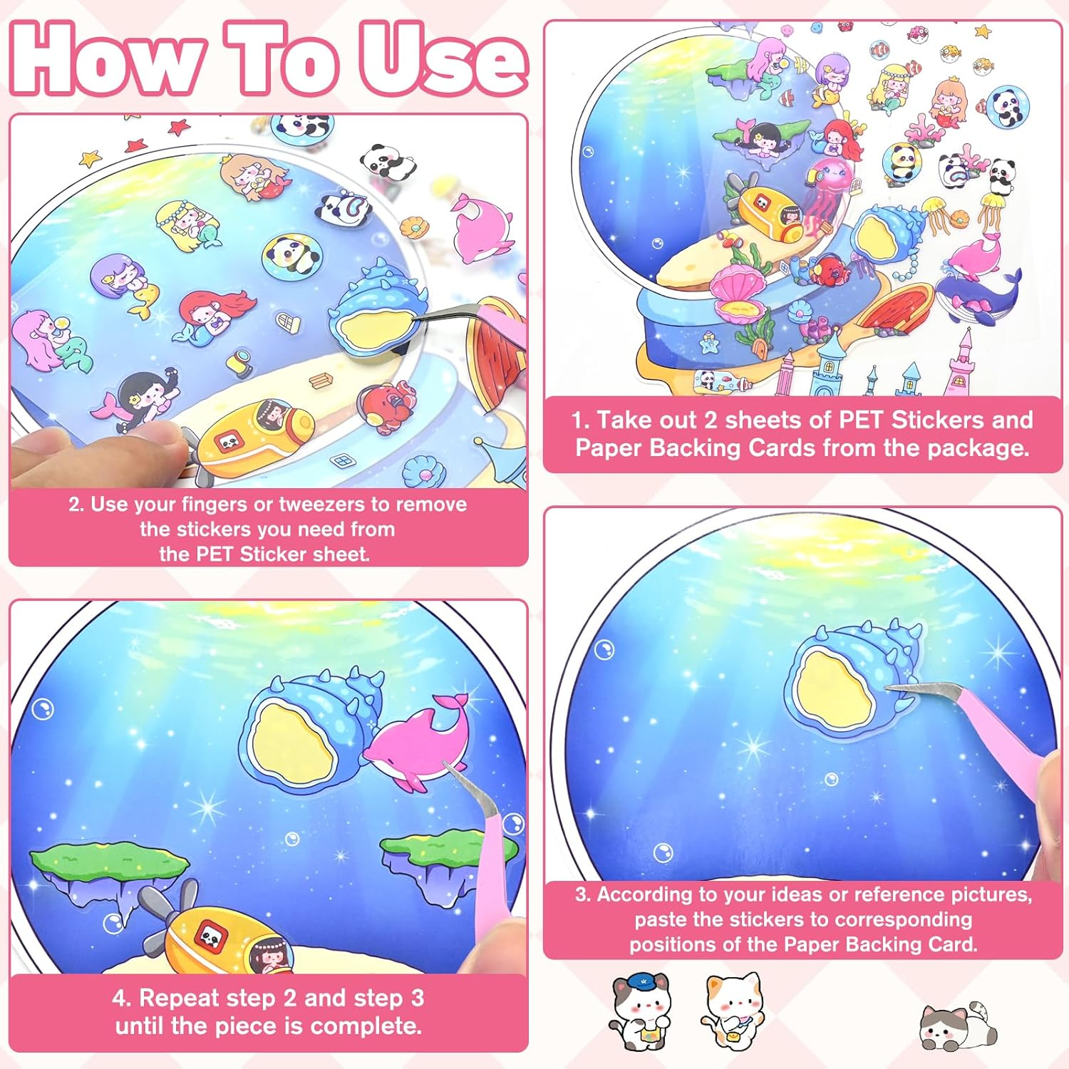 20 Sets DIY 3D Sticker Scene, Sticker Therapy for Adult Kids Make Your Own Scenes Miniature Room Cute Kawaii Cartoon Scene Stickers for Relief Stress Pass the Time image number 2