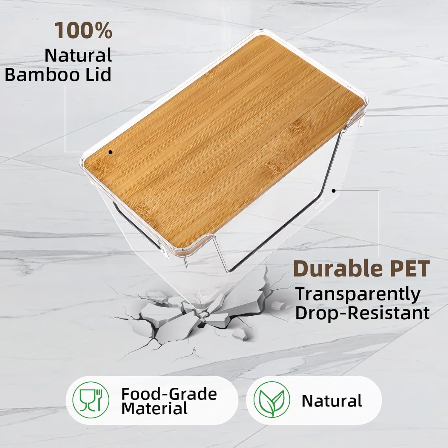 2 Set Pantry Organizers and Storage - Stackable Pantry Storage Bin Containers for Potato, Onion, Garlic, Fruit, Vegetable, Produce - Clear Front Open Kitchen Organization Baskets with Lid image number 6