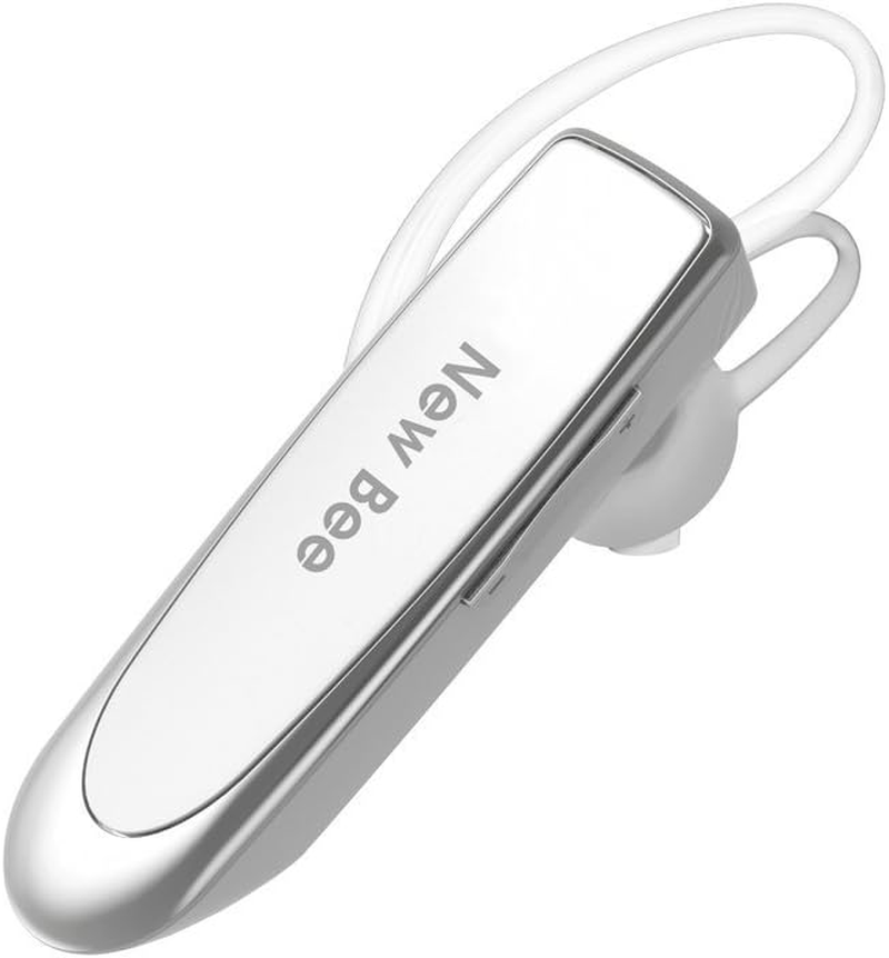 Bluetooth Headset Handsfree Wireless Bluetooth Earpiece New Bee Driving Earphone with Noise Cancelling Microphone 24 Hrs Talk Time Business In-Ear Headphones Earbuds for Apple Iphone X 8 7 6 6S, Samsung Galaxy, HTC, LG, SONY, PC, Laptop (White) image number 2