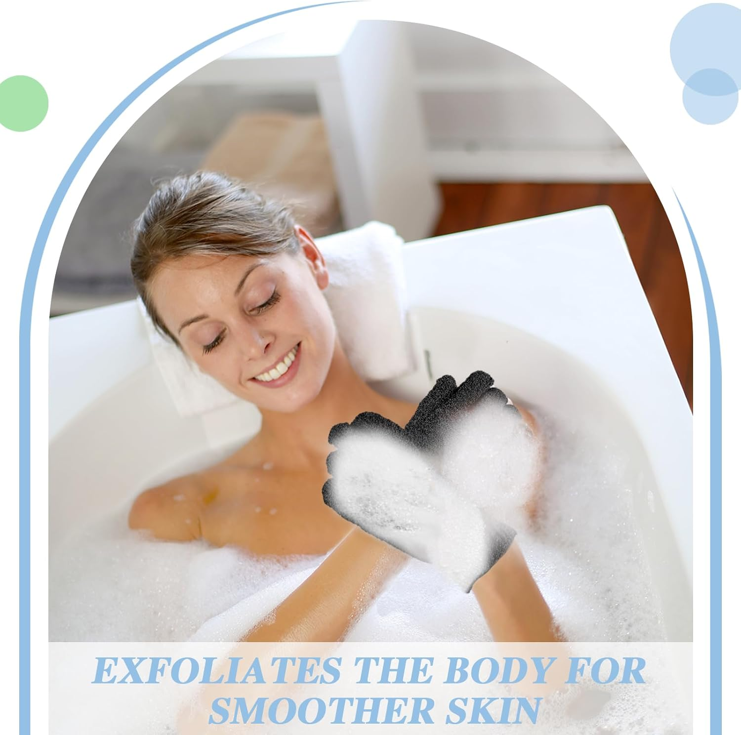 Ramede 30 Pair Exfoliating Gloves Double Sided Nylon Colorful Shower Gloves for Men Women Beauty Spa Massage Shower Deep Clean Body Skin Bathing Scrubber Accessories (Black) image number 2