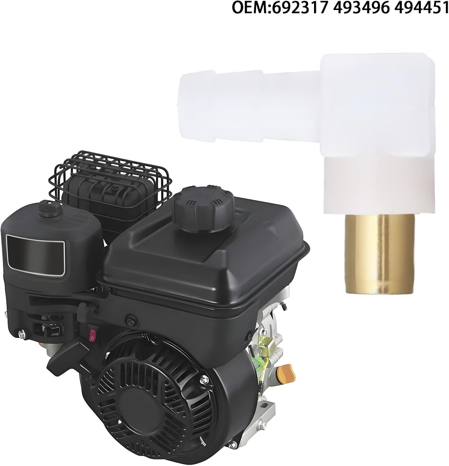 YINETTECH 2Pcs Carburetor Fuel Fitting Carb Hose Connector Replacement Part 692317 493496 494451 Compatible with Briggs & Stratton Snowblower Lawn Tractor image number 5