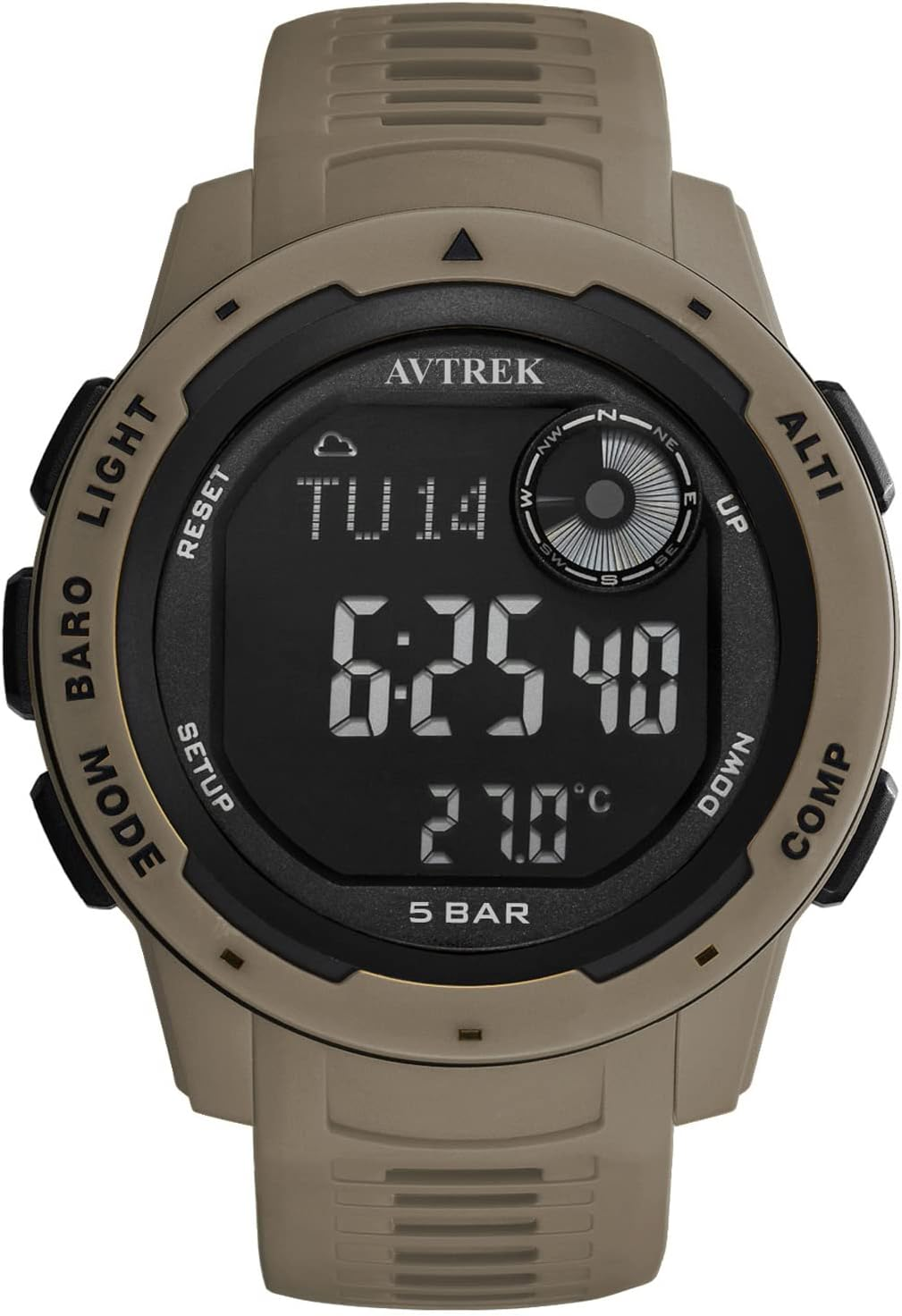 AVTREK Digital Sport Watches for Men, Women, and Teenagers, Army Military Compass Watches with Steps Tracker and Altimeter, Tactical Survival Watch, Multi-Functional Outdoors Waterproof Watches&hellip;