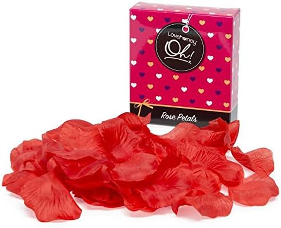 Lovehoney Red Fake Rose Petals - Reusable & Unscented Fabric Petals - Perfect for Valentines or Date Nights - Pack of 75-80