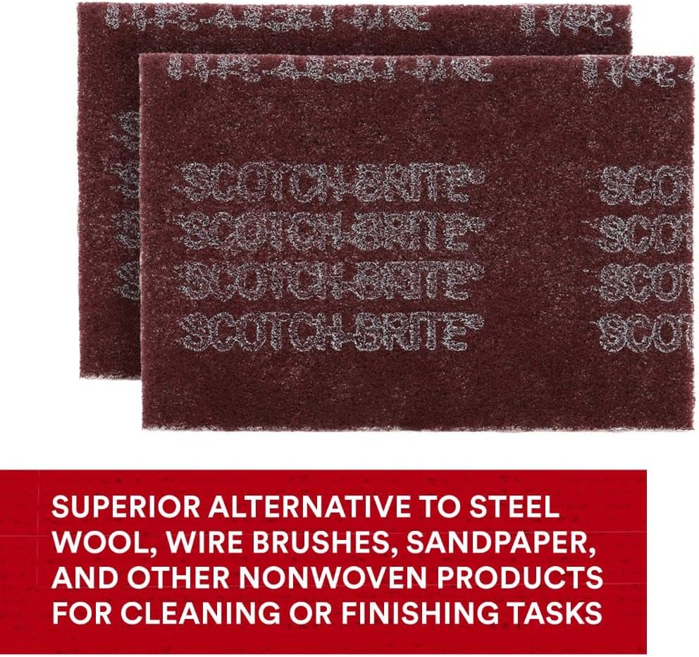 3M 07447 Scotch-Brite Maroon General Purpose Hand Pad,20 Pack