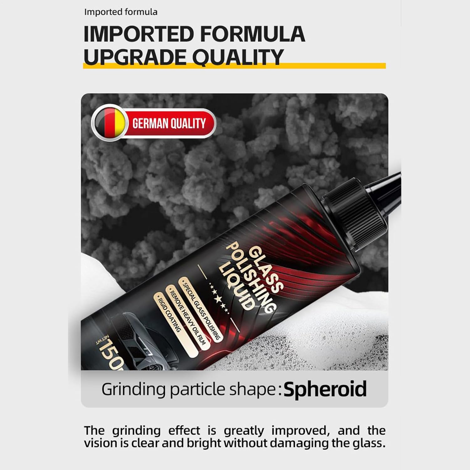 Oil Film Cleaner Agent - Automotive Glass Detailing Cleaner with Brush | Oil Film Stain Removal Long-Lasting Vehicle Maintenance Solution for Rain Marks Bird Droppings Stickers image number 3