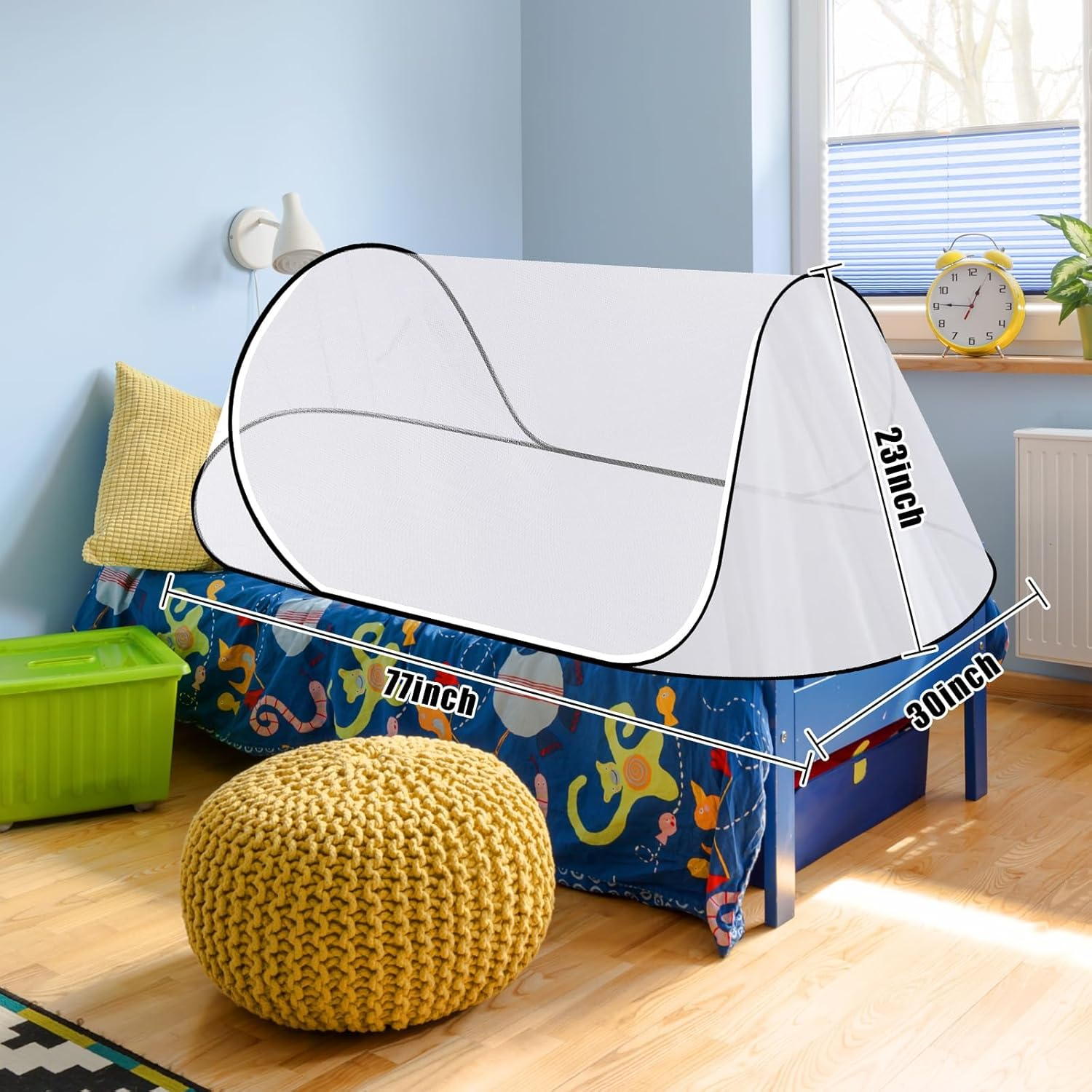 77 * 30 * 23 Inch Large Pop up Mosquito Tent, Portable Foldable Mosquito Net for Bed Camping Travel Patio image number 1